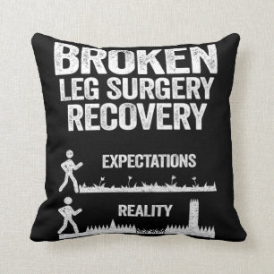 Get Well Soon Broken Leg Surgery Recovery Gift Throw Pillow