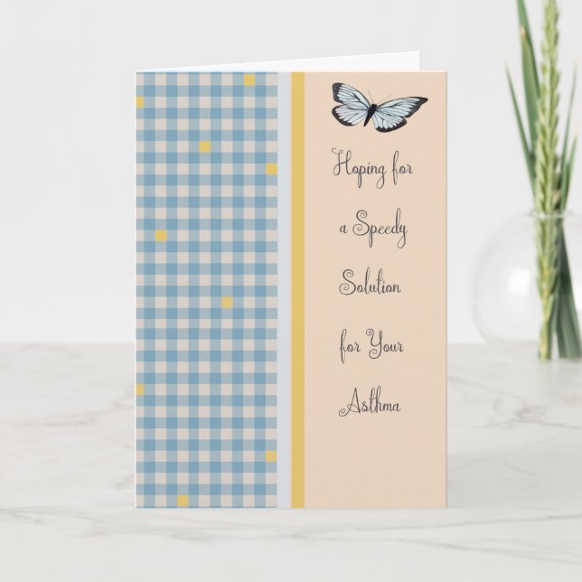 Get Well Soon Card for Asthma with Butterfly (Front)