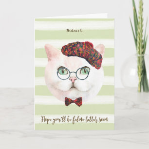 get well soon card funny cat quote