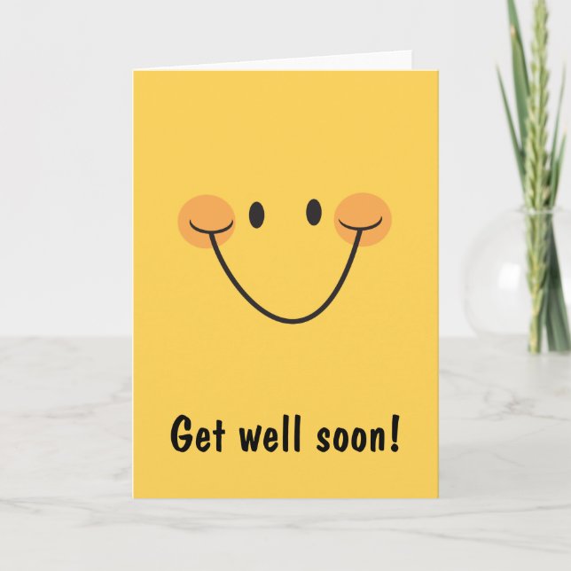 Get well soon card with big happy (Front)