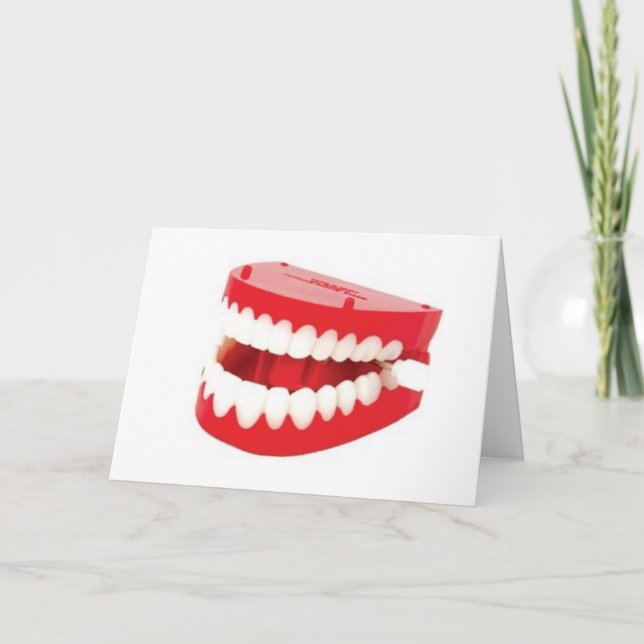Get Well Soon chattering teeth Card (Front)