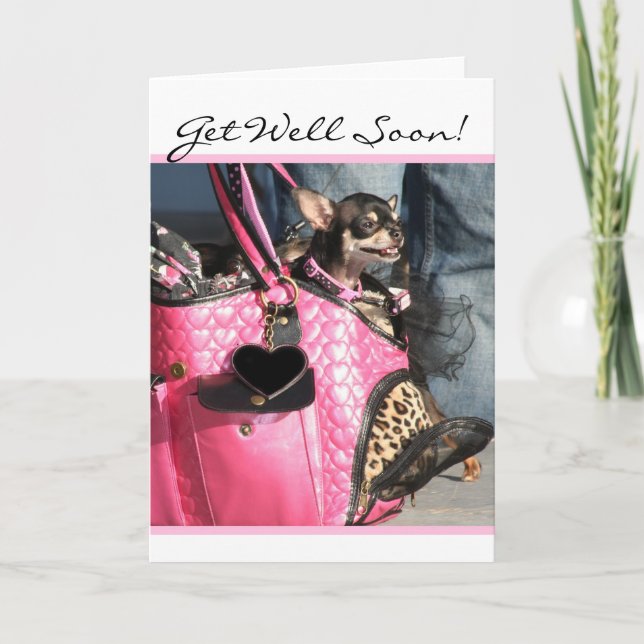 Get Well Soon Chihuahua Dog greeting card (Front)