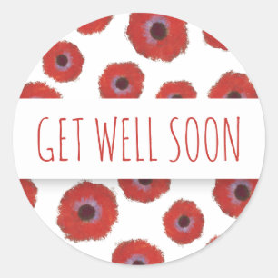 Get well soon classic round sticker