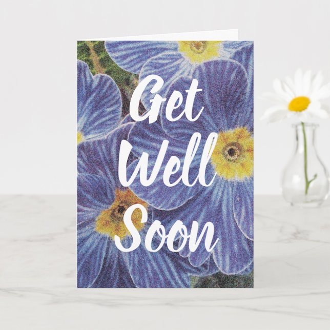 Get Well Soon custom flower card for sick person (Small Plant)
