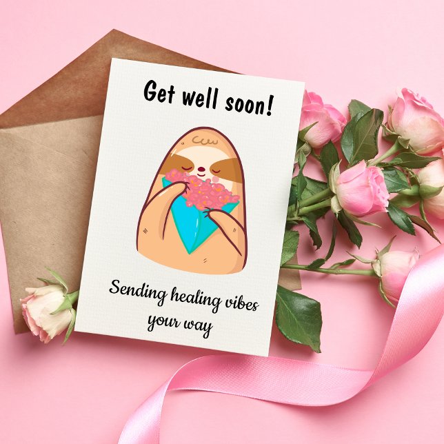 Get Well Soon Cute Sloth  Enclosure Card (Creator Uploaded)