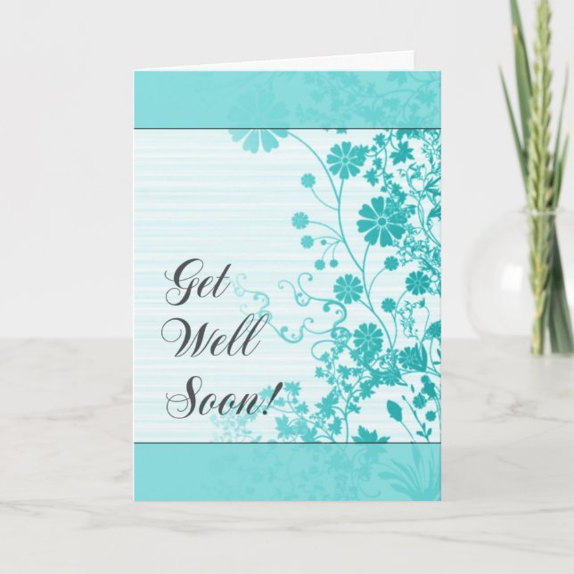 Get Well Soon (Cyan) Card (Front)
