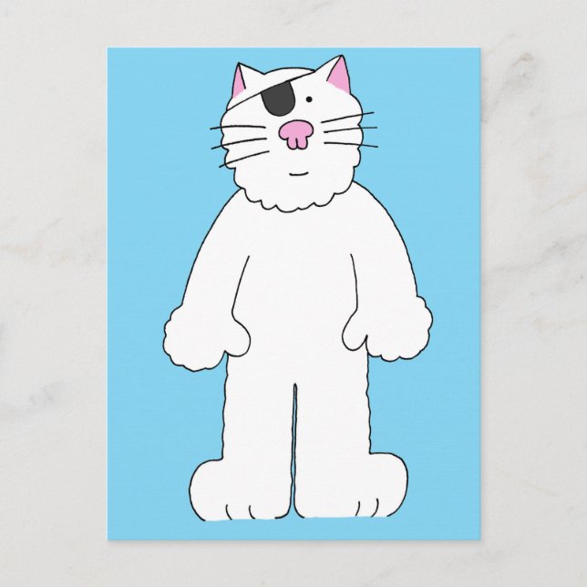 Get Well Soon Eye Surgery Cartoon Cat Postcard (Front)