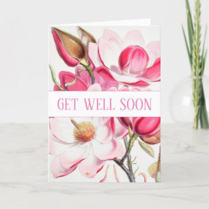 "GET WELL SOON FLORAL  GREETING CARD