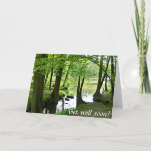 Get well soon   Forest landscape photo note card