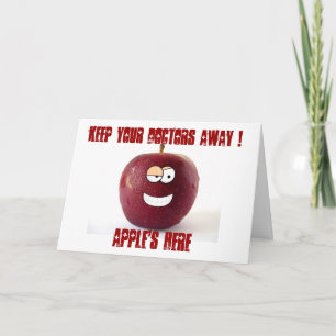 Get well soon funny apple doctor card