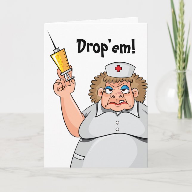 Get Well Soon Funny Humourous Nurse Hospital Card (Front)