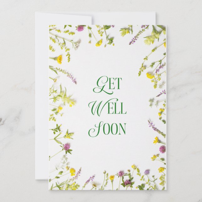 Get Well Soon Greetings Holiday Card (Front)