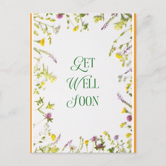 Get Well Soon Greetings Postcard (Front)