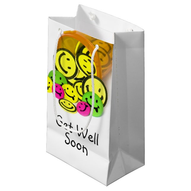 Get Well Soon Happy Pills Small Gift Bag (Front Angled)