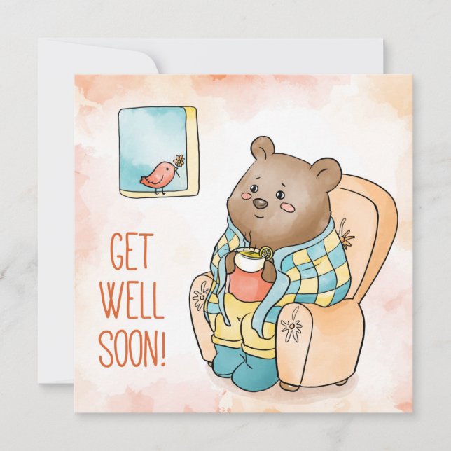 Get Well Soon  Holiday Card (Front)