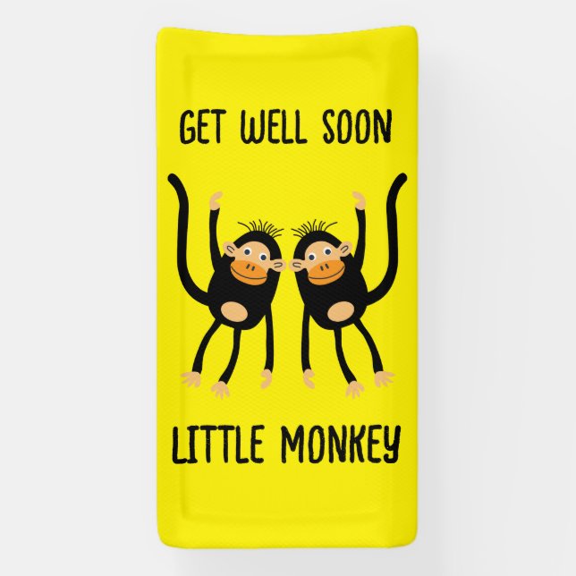 Get Well Soon Little Monkey  Banner (Vertical)