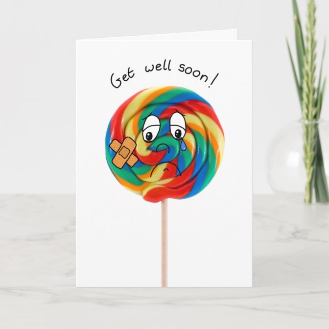 get well soon lollipop card (Front)