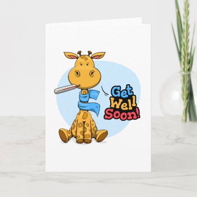 Get well soon message with giraffe card (Front)