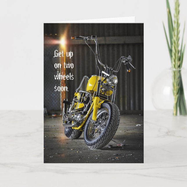 Get Well Soon Motorcycle Accident Card (Front)