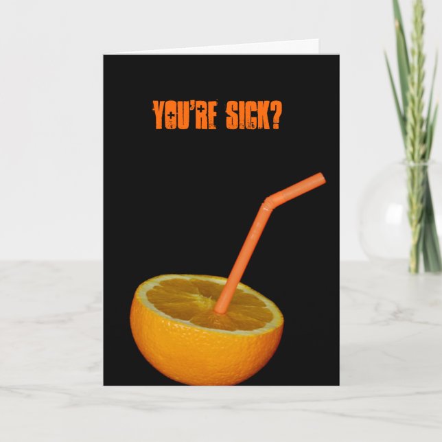 Get Well Soon Orange Juice Card (Front)