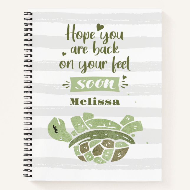 Get Well Soon Personalized Wishes Cute Nursing Notebook (Front)