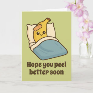 Get Well Soon Plaster And Funny Face Banana Card
