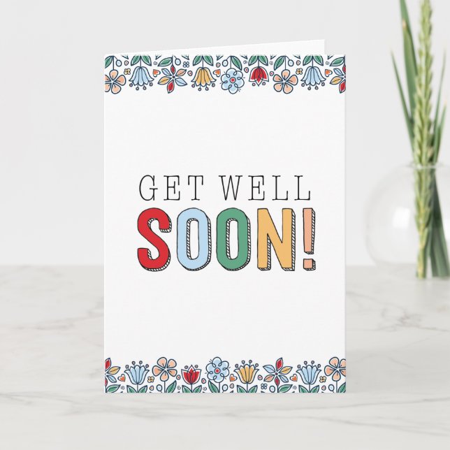 Get Well Soon Printable Card | Pretty Floral (Front)