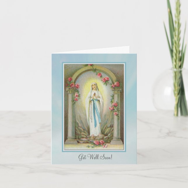 Get Well Soon Religious Prayer Virgin Mary  Card (Front)