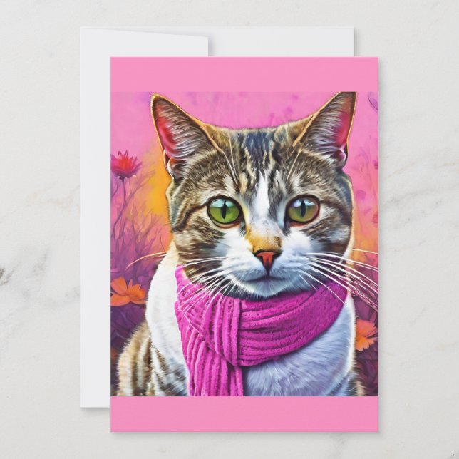 Get Well Soon – Spring Flu Recovery | Cozy Cat Card (Front)