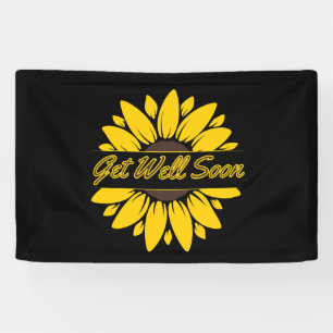 Get Well Soon Sunflower 2.5x4 Vinyl Banner