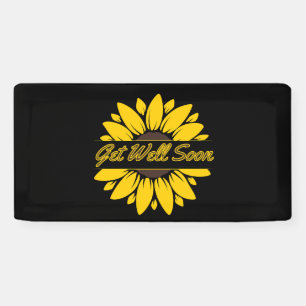 Get Well Soon Sunflower 2x1 Vinyl Banner