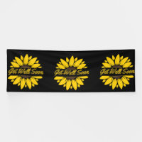 Get Well Soon Sunflower 4x12 Vinyl Banner