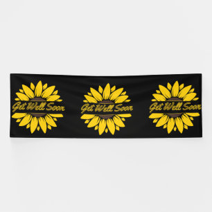 Get Well Soon Sunflower 4x12 Vinyl Banner