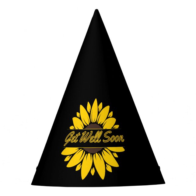 Get Well Soon Sunflower Party Hat (Front)