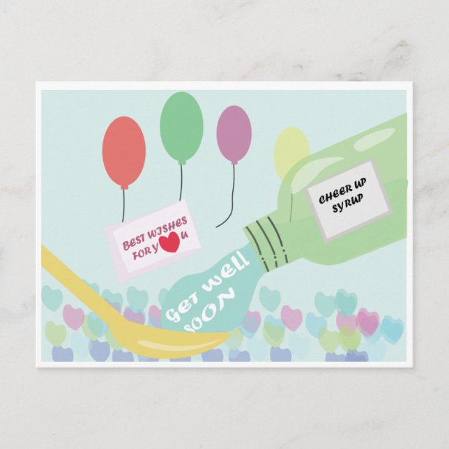 Get Well Soon Syrup Postcard (Front)