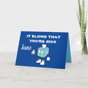 GET WELL SOON TISSUE  BOX Folded Greeting Card