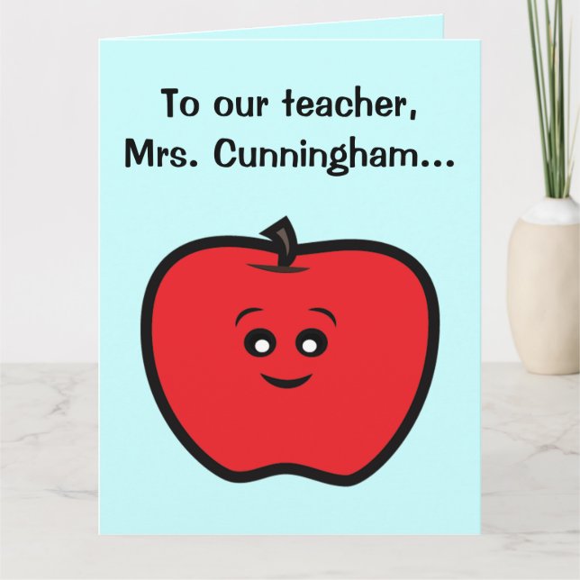 Get Well Soon to a Teacher from Class Apple Large Card (Front)