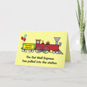 Get Well Soon Train Card