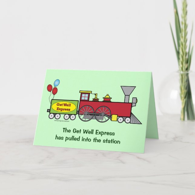 Get Well Soon Train Customizable Card (Front)