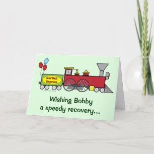 Get Well Soon Train Customizable Card
