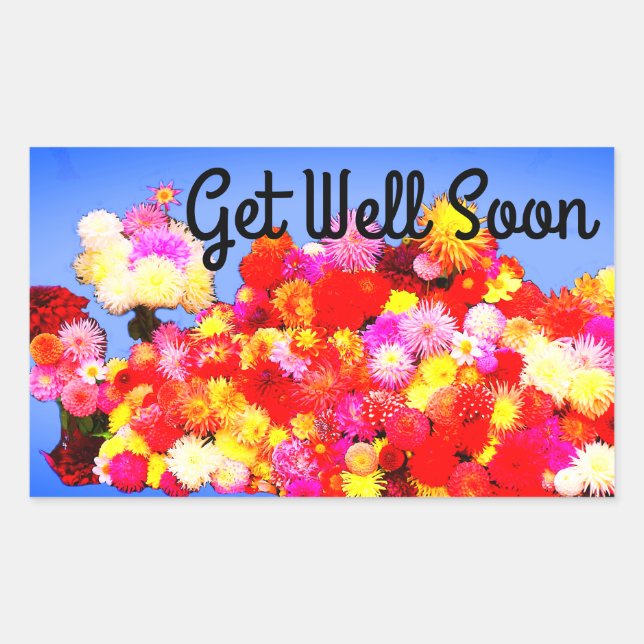 Get Well Soon Various Dahlias #2-3 Stickers (Front)
