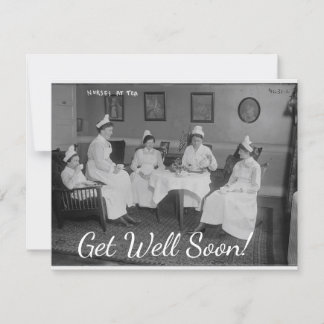 Get Well Soon Vintage Nurses Greeting Card