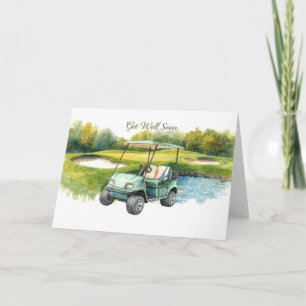 Get well soon with Golf Cart on green Card