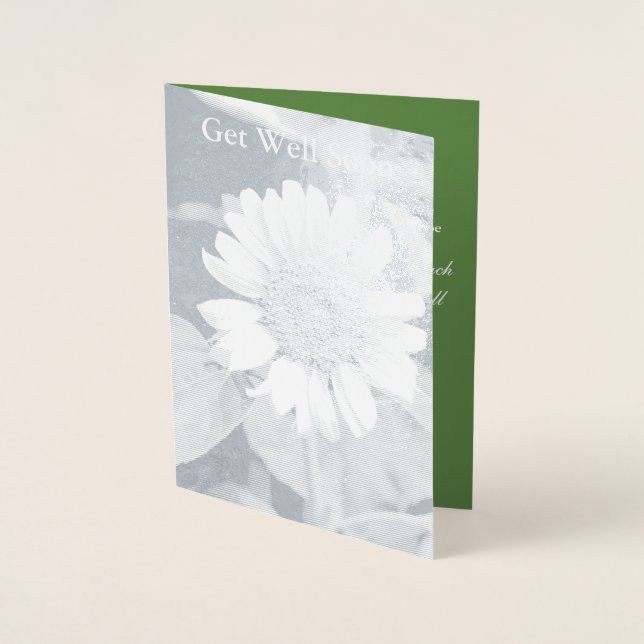 Get Well Soon Yellow Sunflower Foil Card (Front)