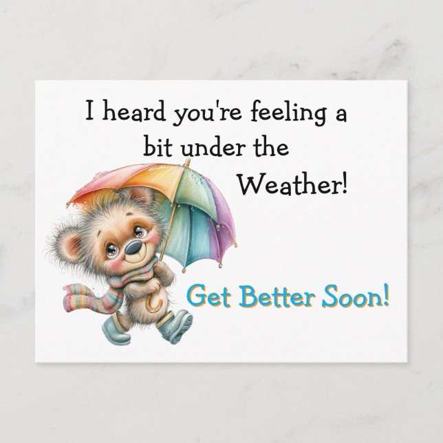 Get Well Weather  Postcard (Front)