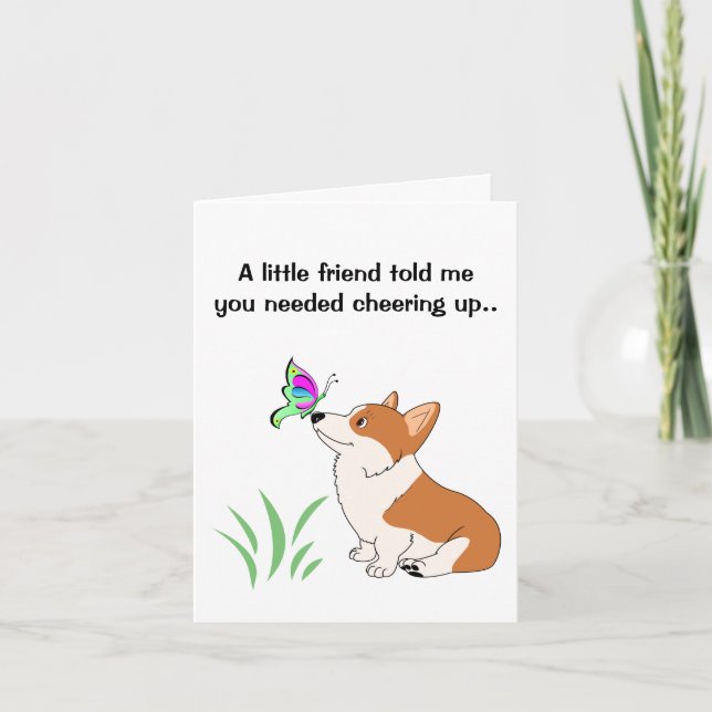 Get Well Welsh Corgi Note Cards (Front)