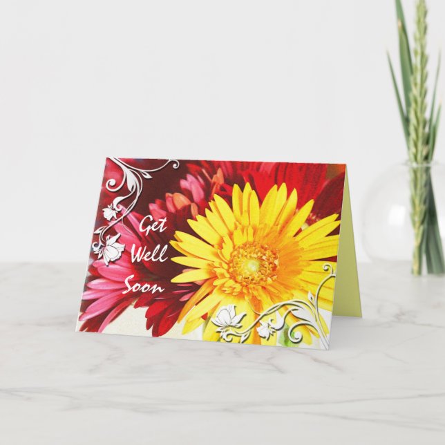 Get Well Wishes Floral Card (Front)