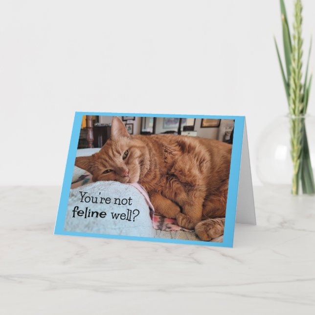 Get Well Wishes from Ginger Cat Card (Front)