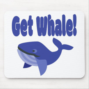 Get Whale, Get Well Funny Pun Mouse Pad