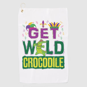 Get Wild Crocodile Mardi Gras Alligator Golf Towel
